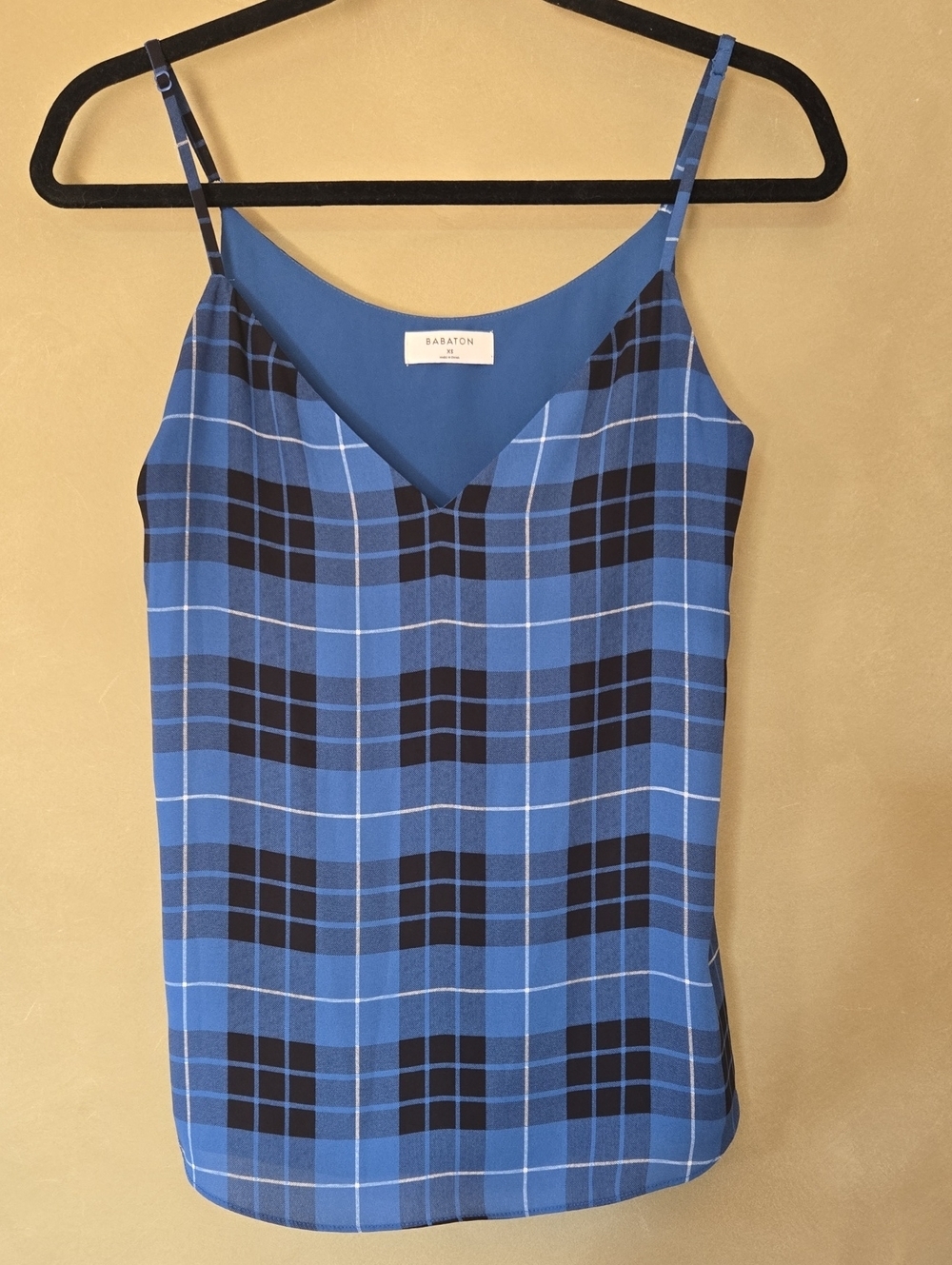 Aritzia Babaton (68$) | 'Everly' Blue & Black Plaid Camisole, Size XS - Picture 2 of 6